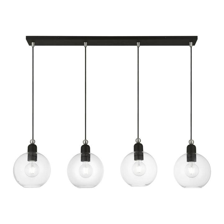 Livex Downtown 48976-04 Pendant Light - Black w/Brushed Nickel