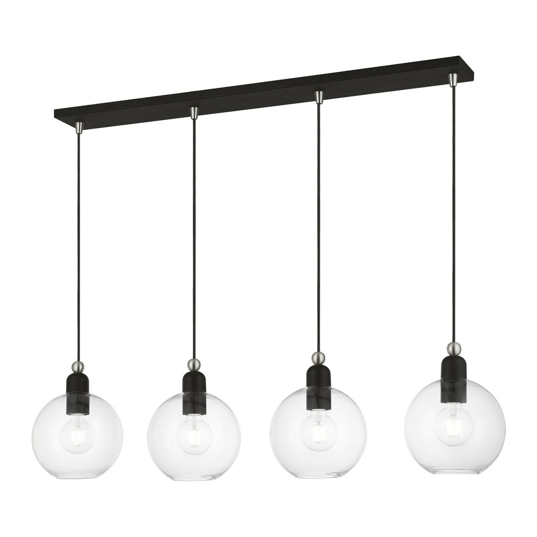 Livex Downtown 48976-04 Pendant Light - Black w/Brushed Nickel