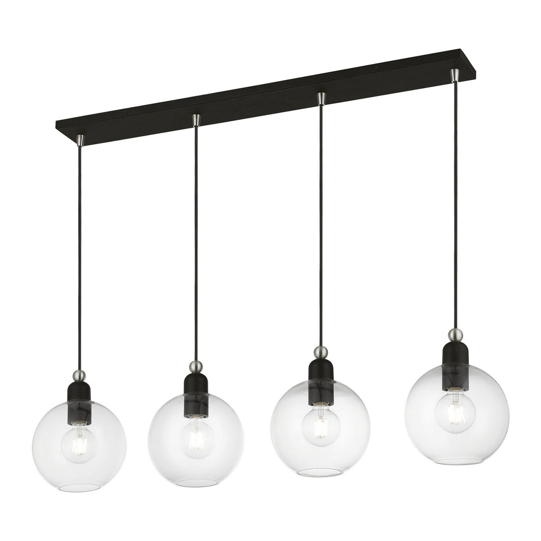 Livex Downtown 48976-04 Pendant Light - Black w/Brushed Nickel