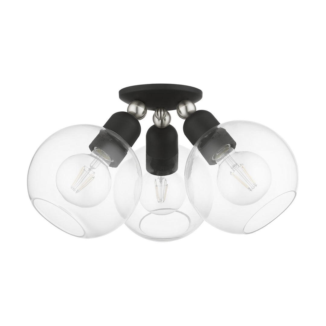 Livex Downtown 48978-04 Ceiling Light - Black w/Brushed Nickel