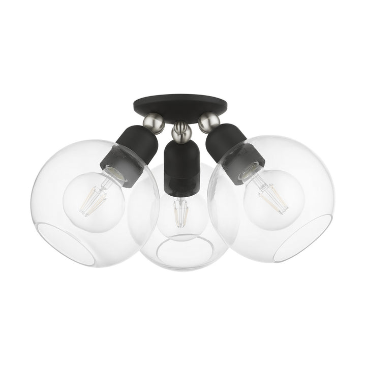 Livex Downtown 48978-04 Ceiling Light - Black w/Brushed Nickel