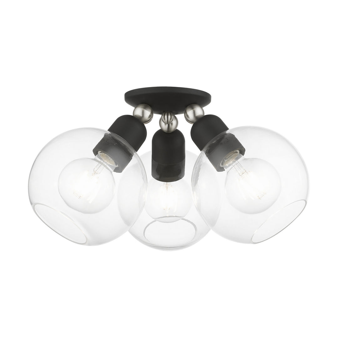 Livex Downtown 48978-04 Ceiling Light - Black w/Brushed Nickel