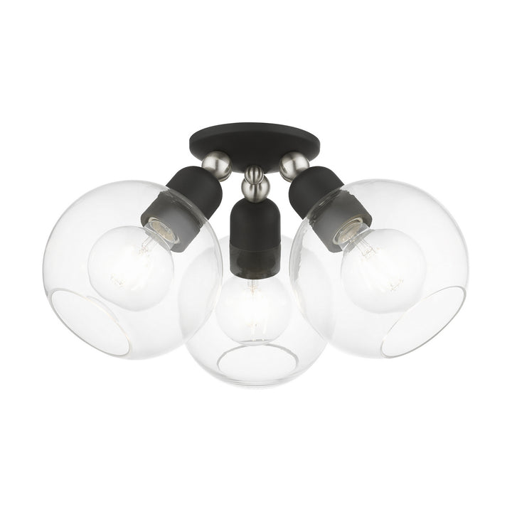 Livex Downtown 48978-04 Ceiling Light - Black w/Brushed Nickel