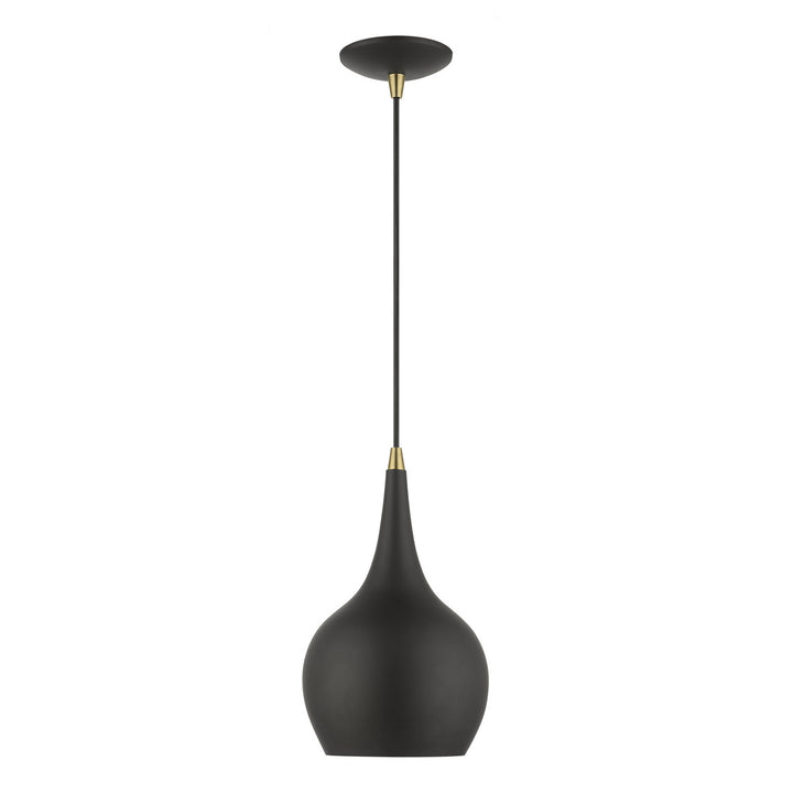 Livex Andes 49016-04 Pendant Light - Black w/Antique Brass