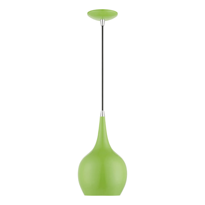 Livex Andes 49016-78 Pendant Light - Shiny Apple Green w/Polished Chrome