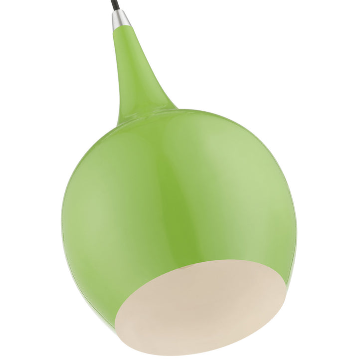 Livex Andes 49016-78 Pendant Light - Shiny Apple Green w/Polished Chrome