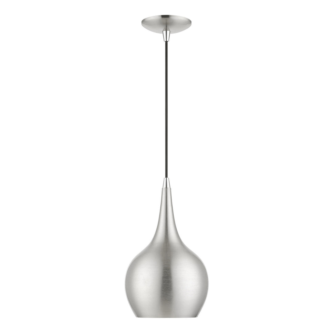 Livex Andes 49016-91 Pendant Light - Brushed Nickel w/Polished Chrome