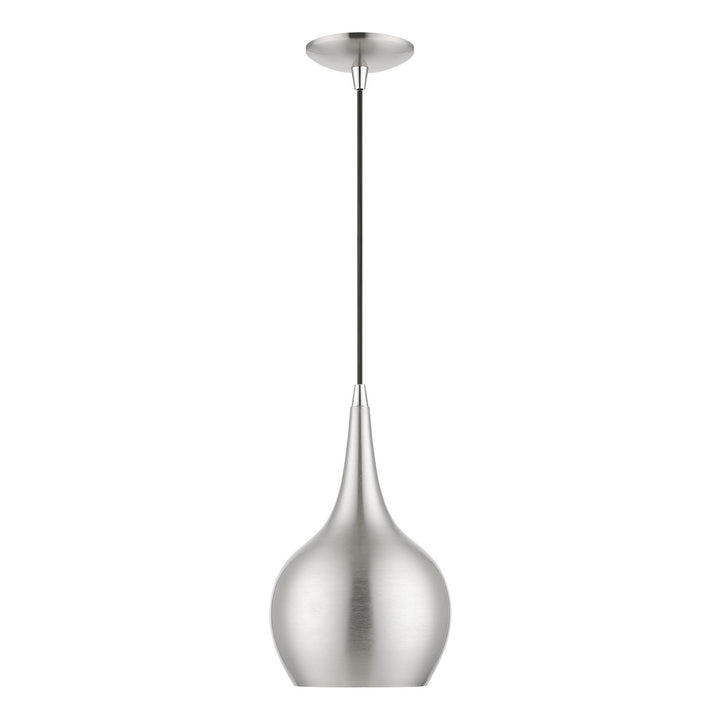 Livex Andes 49016-91 Pendant Light - Brushed Nickel w/Polished Chrome