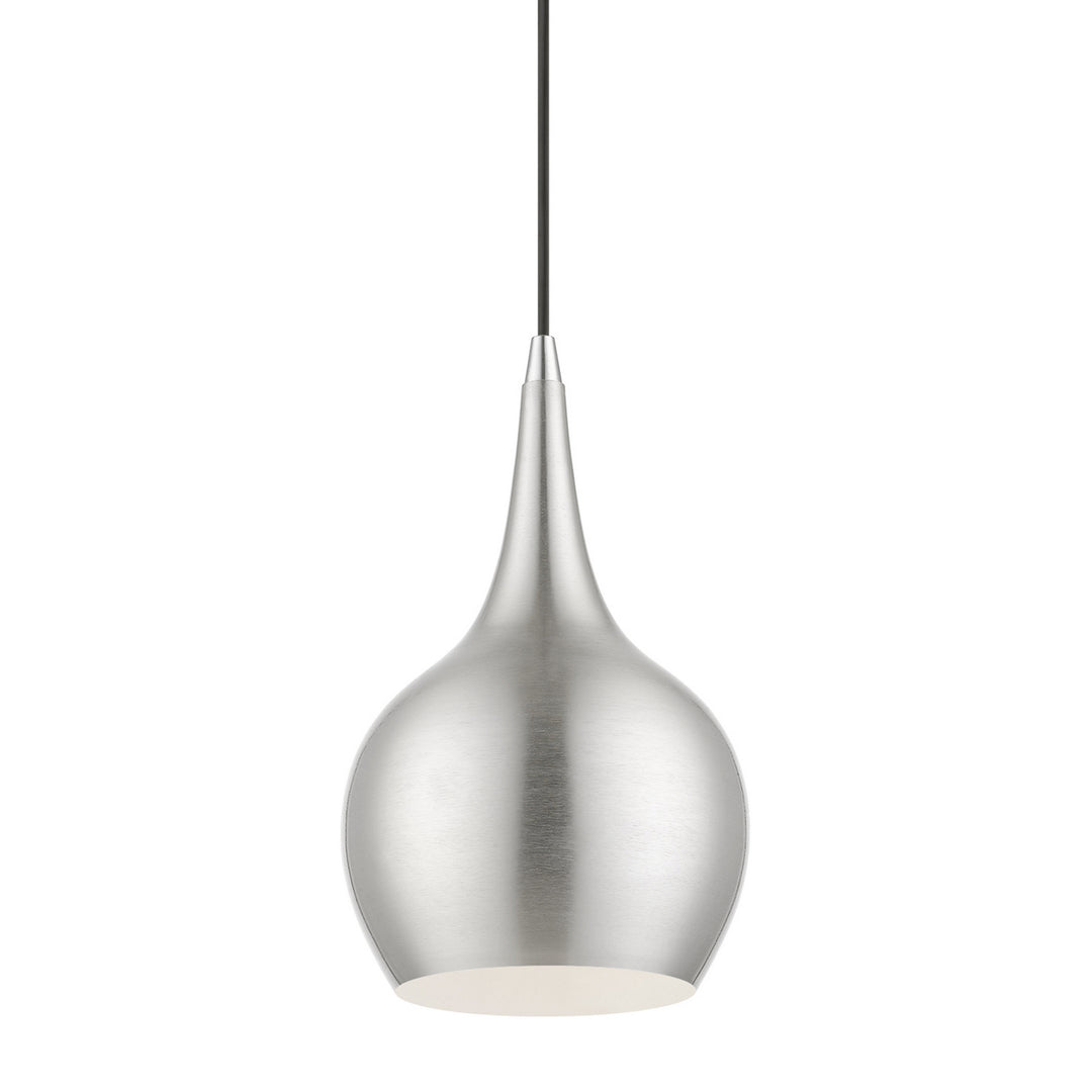 Livex Andes 49016-91 Pendant Light - Brushed Nickel w/Polished Chrome