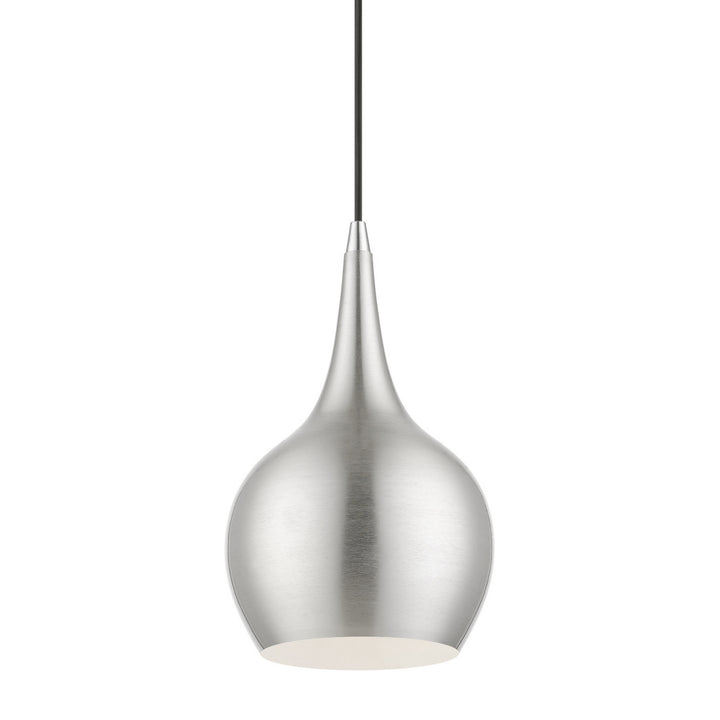 Livex Andes 49016-91 Pendant Light - Brushed Nickel w/Polished Chrome