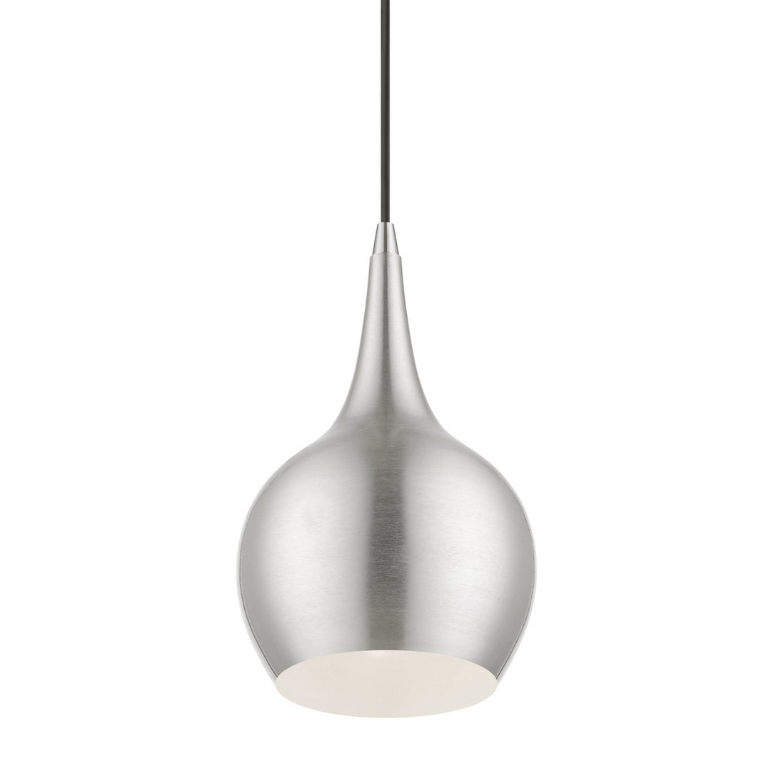 Livex Andes 49016-91 Pendant Light - Brushed Nickel w/Polished Chrome