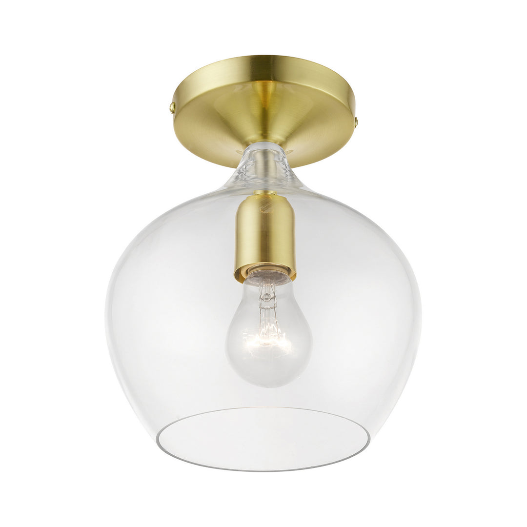 Livex Aldrich 49087-12 Ceiling Light - Satin Brass w/Polished Brass