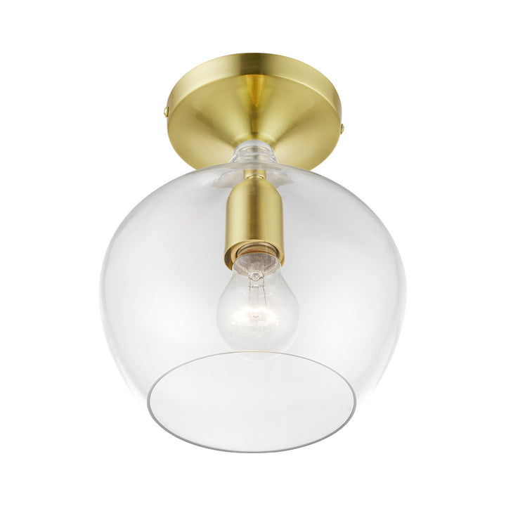 Livex Aldrich 49087-12 Ceiling Light - Satin Brass w/Polished Brass