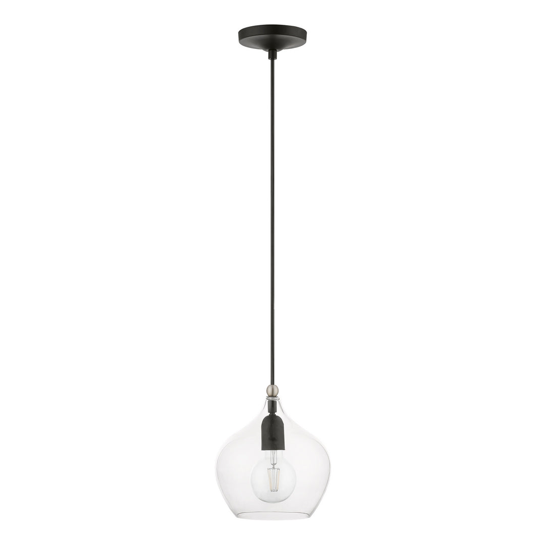 Livex Aldrich 49088-04 Pendant Light - Black w/Brushed Nickel