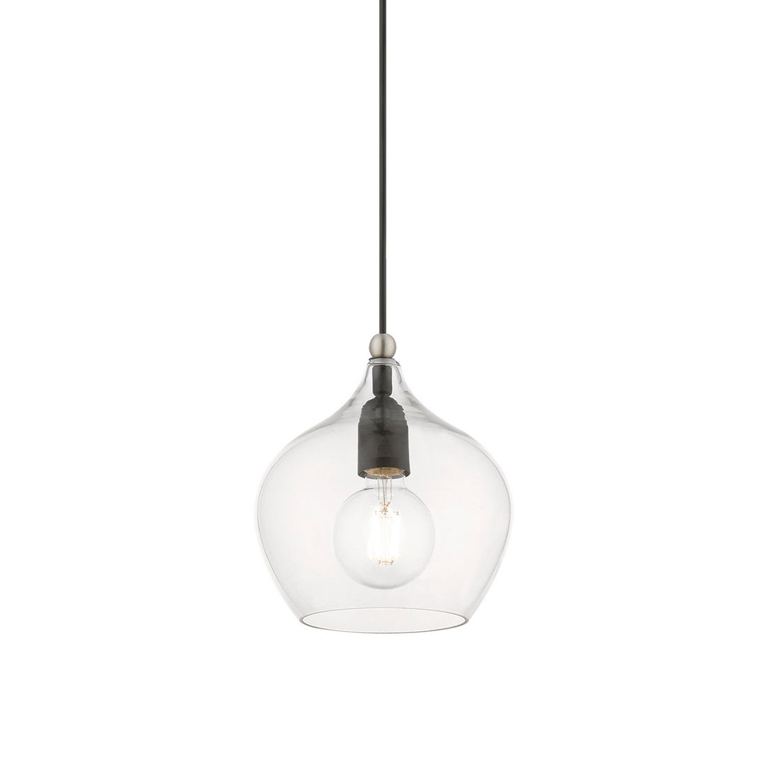 Livex Aldrich 49088-04 Pendant Light - Black w/Brushed Nickel