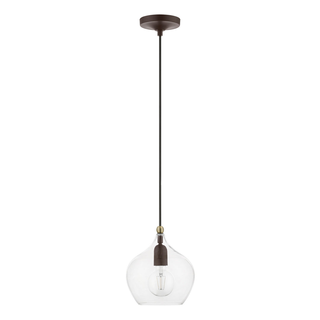 Livex Aldrich 49088-07 Pendant Light - Bronze w/Antique Brass