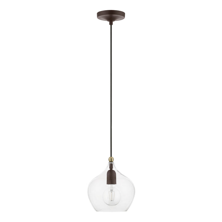 Livex Aldrich 49088-07 Pendant Light - Bronze w/Antique Brass