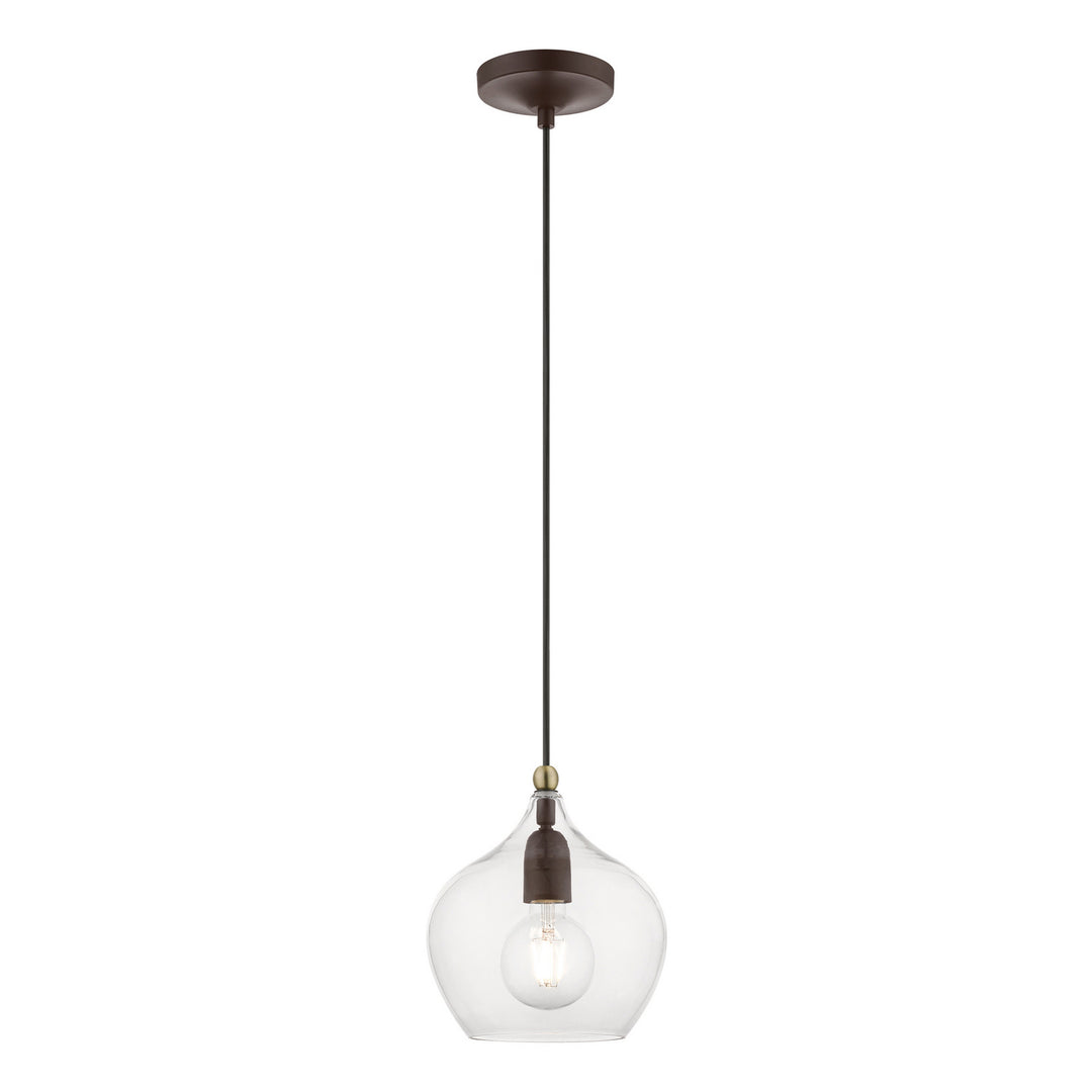 Livex Aldrich 49088-07 Pendant Light - Bronze w/Antique Brass