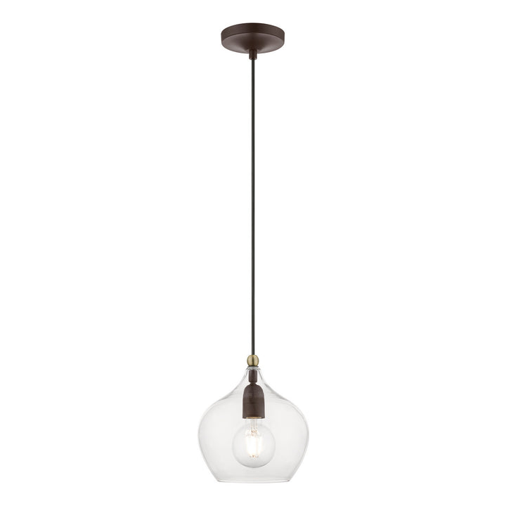 Livex Aldrich 49088-07 Pendant Light - Bronze w/Antique Brass