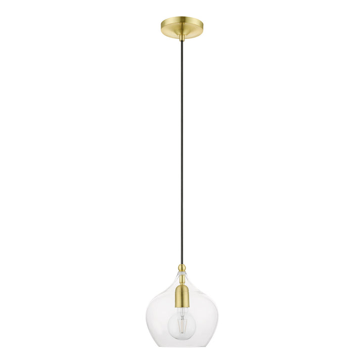 Livex Aldrich 49088-12 Pendant Light - Satin Brass w/Polished Brass