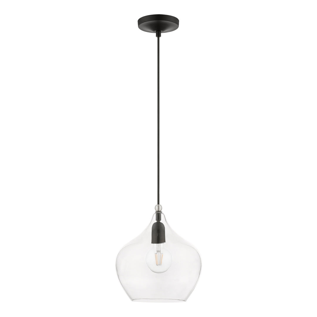 Livex Aldrich 49093-04 Pendant Light - Black w/Brushed Nickel