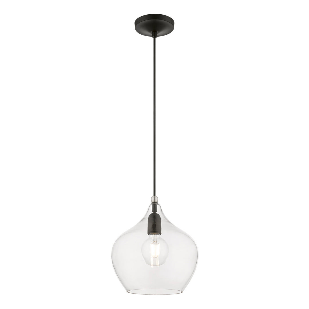 Livex Aldrich 49093-04 Pendant Light - Black w/Brushed Nickel