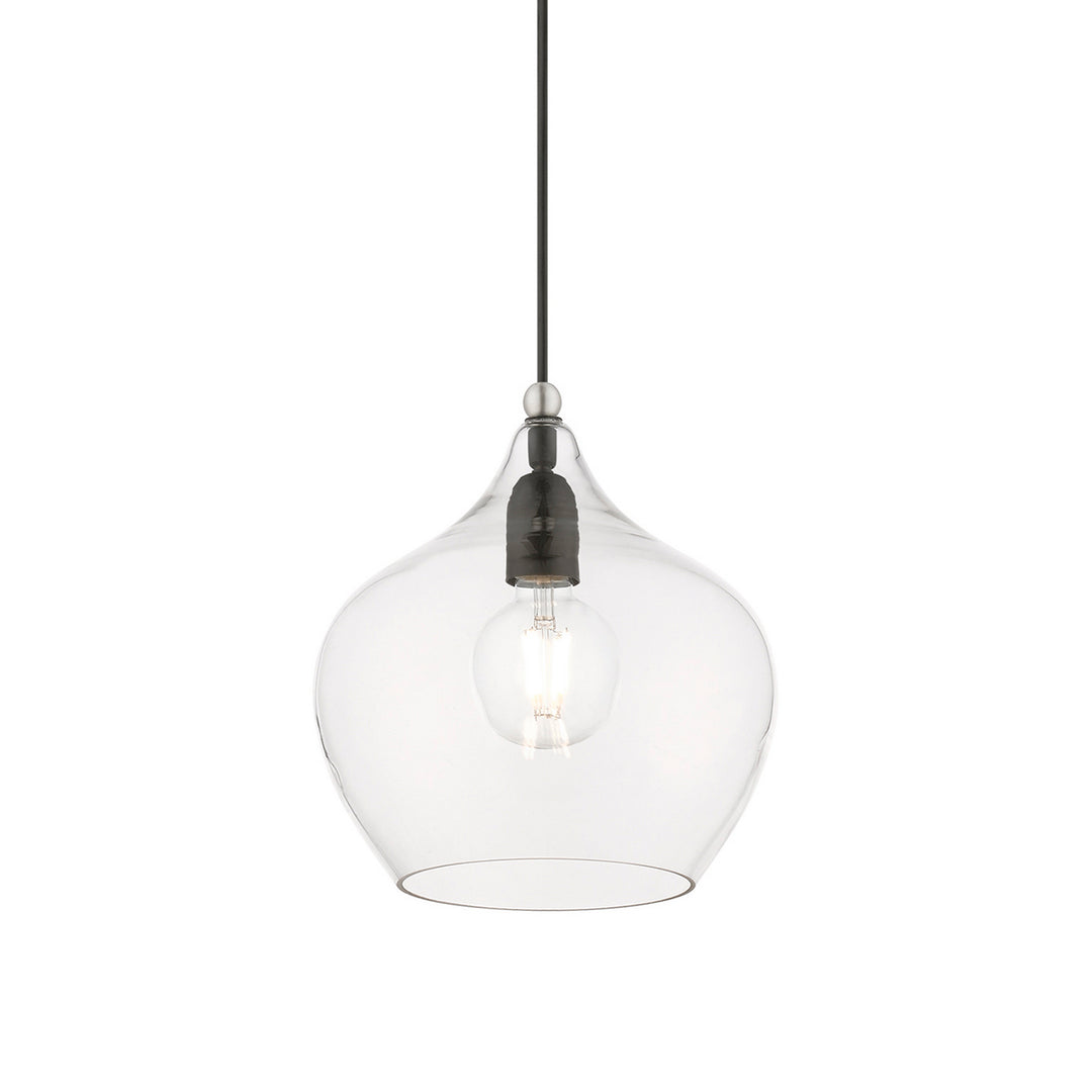 Livex Aldrich 49093-04 Pendant Light - Black w/Brushed Nickel