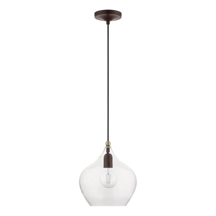 Livex Aldrich 49093-07 Pendant Light - Bronze w/Antique Brass