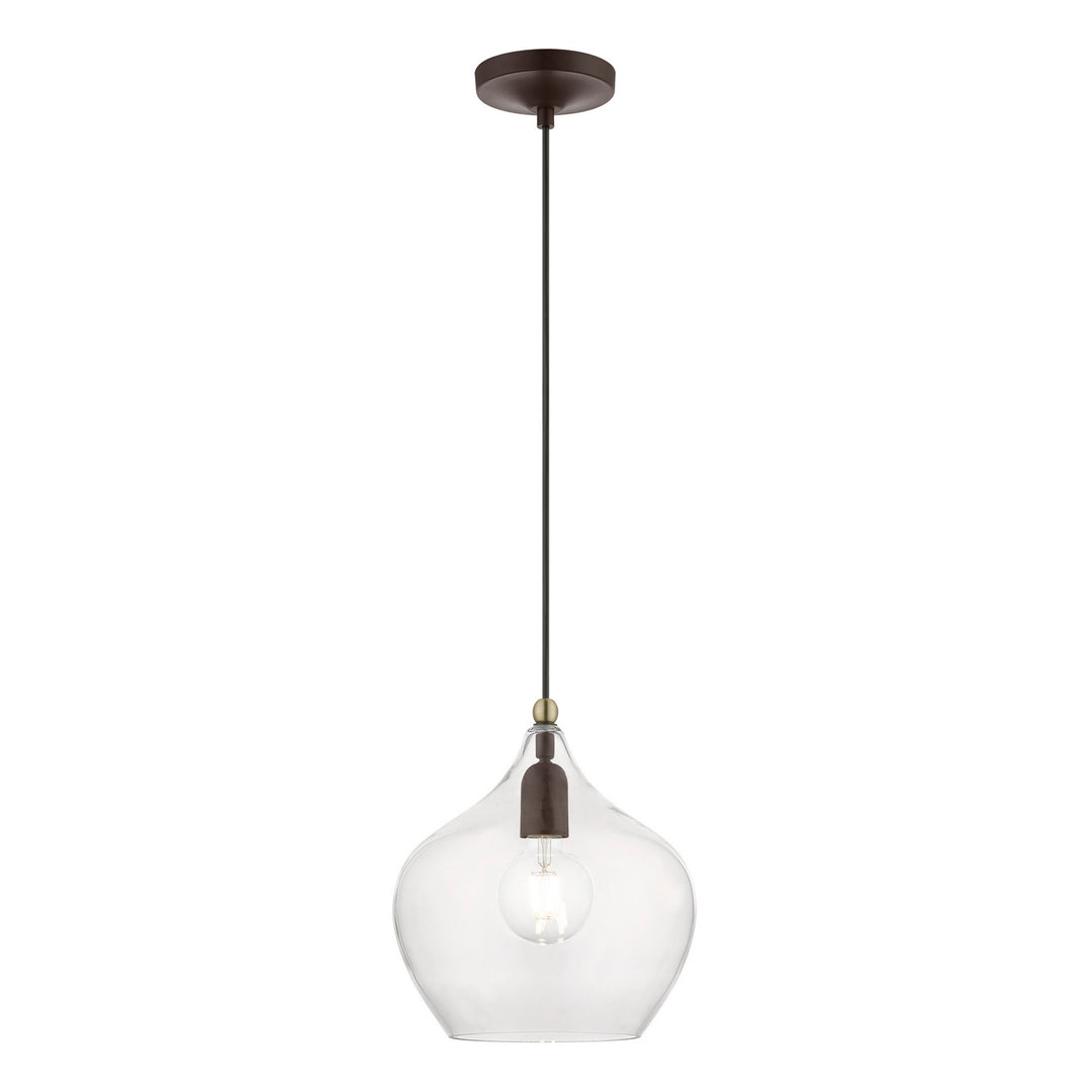 Livex Aldrich 49093-07 Pendant Light - Bronze w/Antique Brass