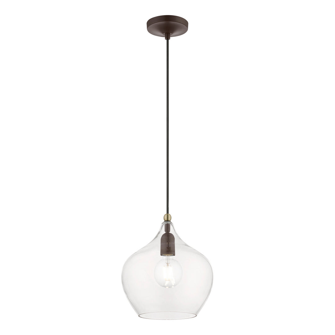 Livex Aldrich 49093-07 Pendant Light - Bronze w/Antique Brass