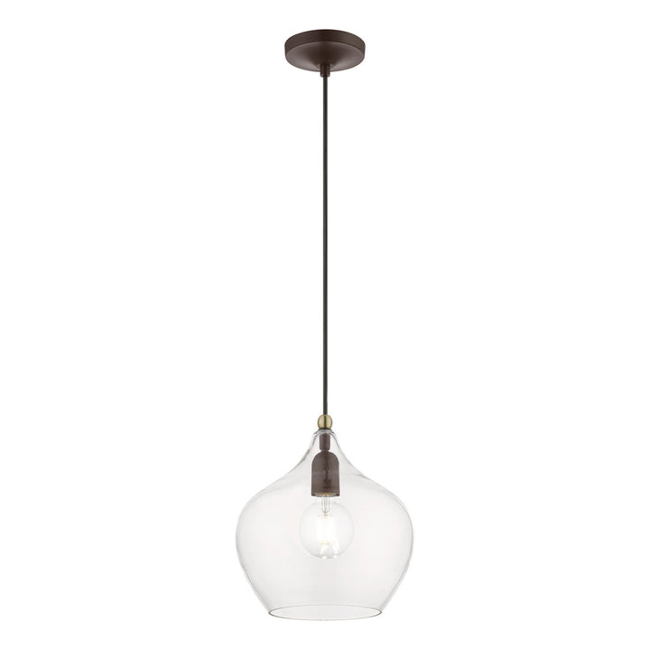 Livex Aldrich 49093-07 Pendant Light - Bronze w/Antique Brass