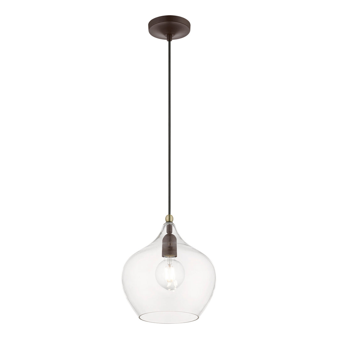 Livex Aldrich 49093-07 Pendant Light - Bronze w/Antique Brass