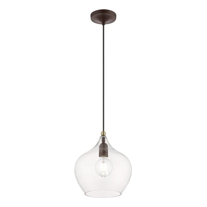 Livex Aldrich 49093-07 Pendant Light - Bronze w/Antique Brass