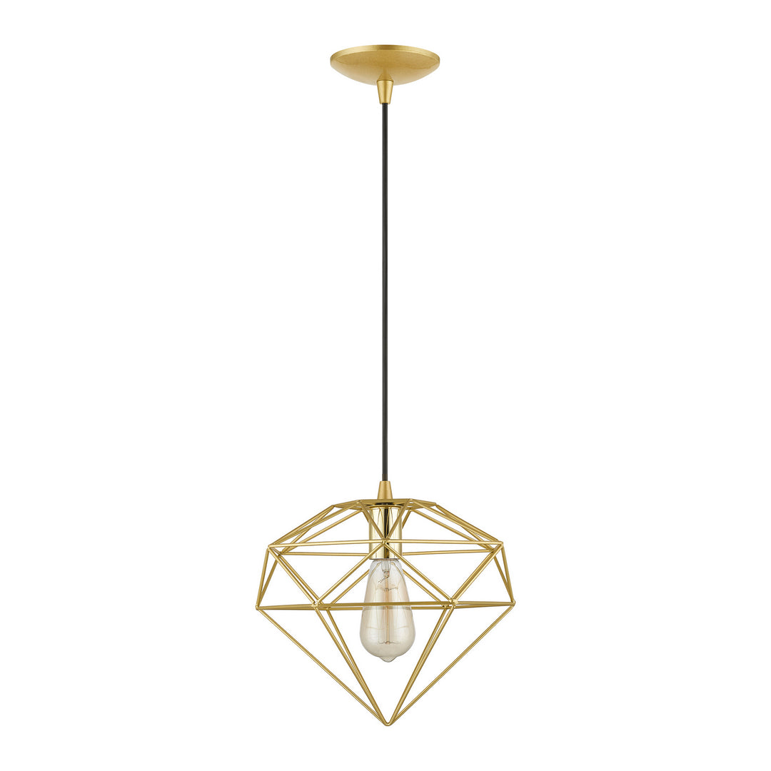 Livex Knox 49152-33 Pendant Light - Soft Gold w/Polished Brass