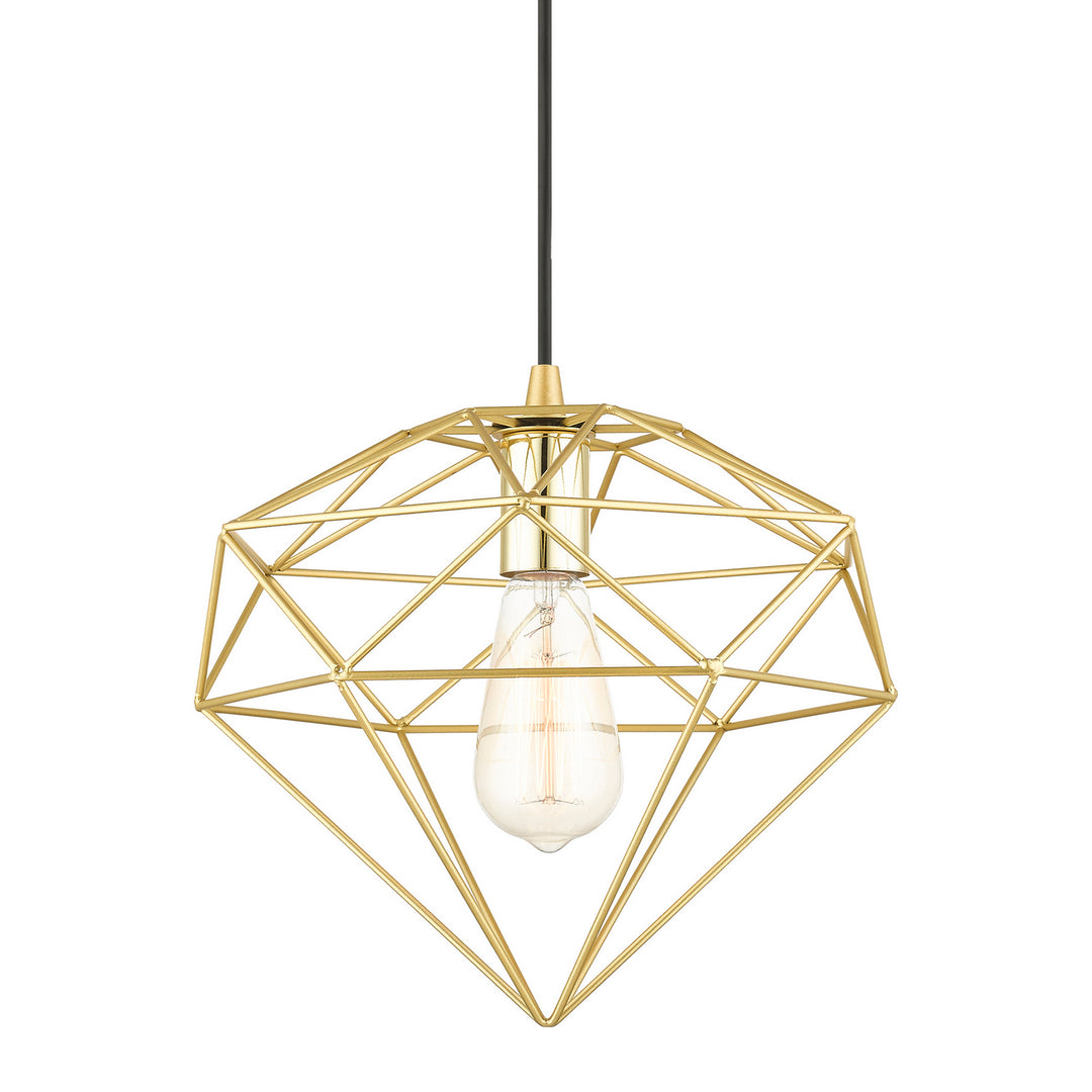 Livex Knox 49152-33 Pendant Light - Soft Gold w/Polished Brass