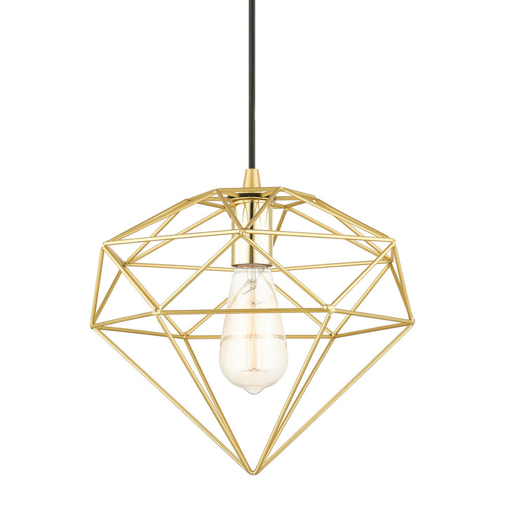 Livex Knox 49152-33 Pendant Light - Soft Gold w/Polished Brass