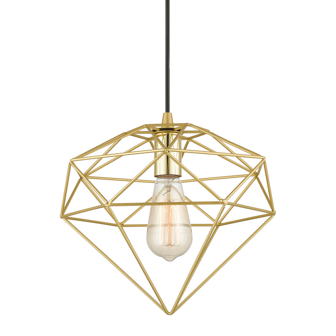 Livex Knox 49152-33 Pendant Light - Soft Gold w/Polished Brass