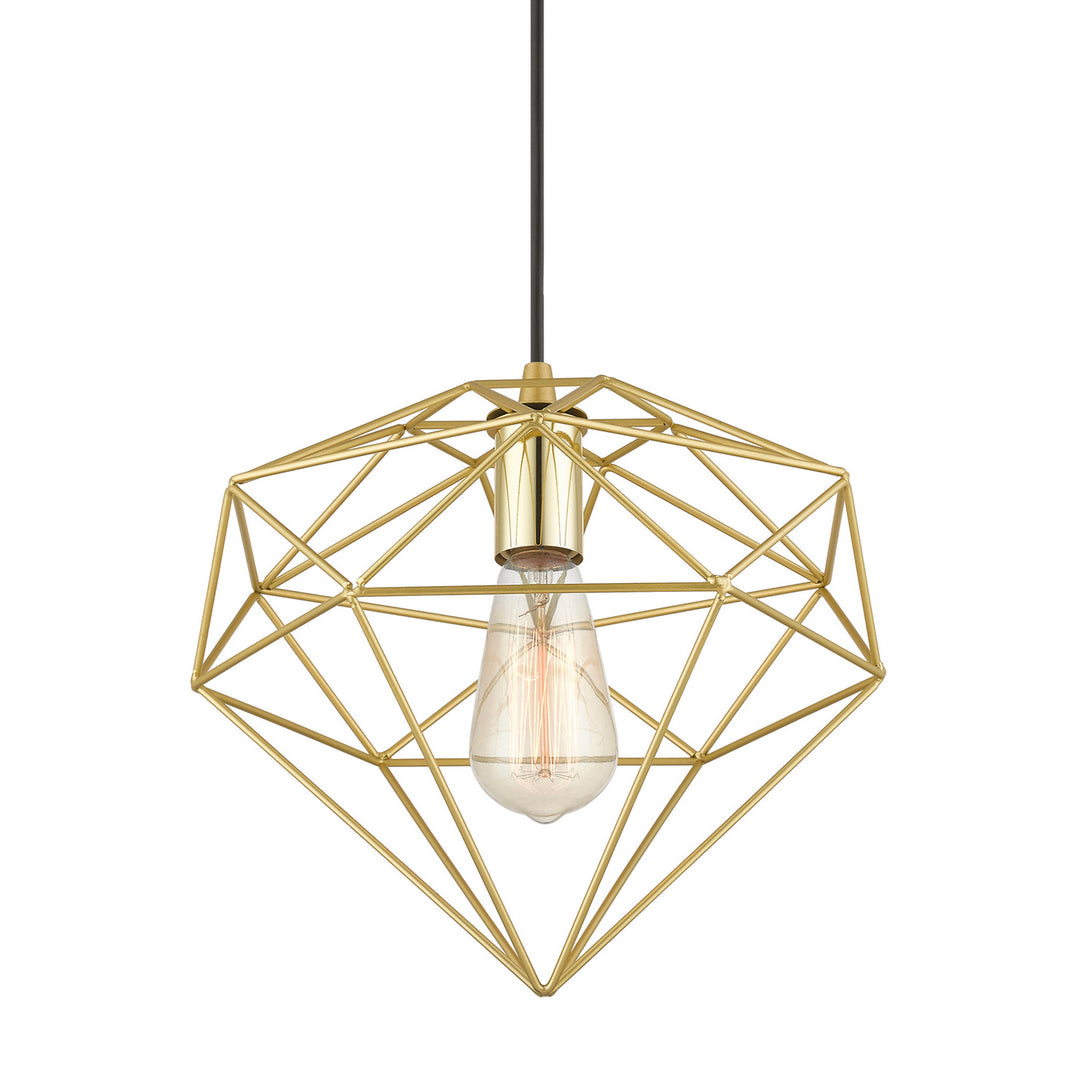 Livex Knox 49152-33 Pendant Light - Soft Gold w/Polished Brass