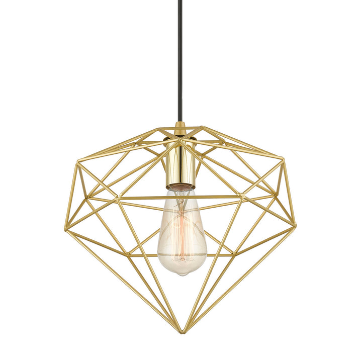 Livex Knox 49152-33 Pendant Light - Soft Gold w/Polished Brass