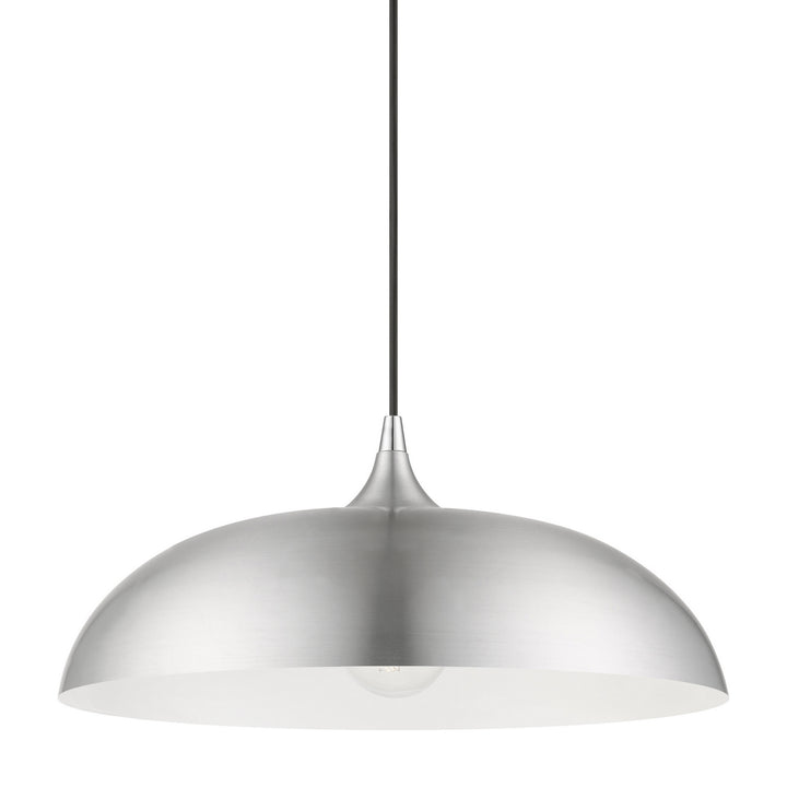 Livex Amador 49233-66 Pendant Light - Brushed Aluminum w/Polished Chrome