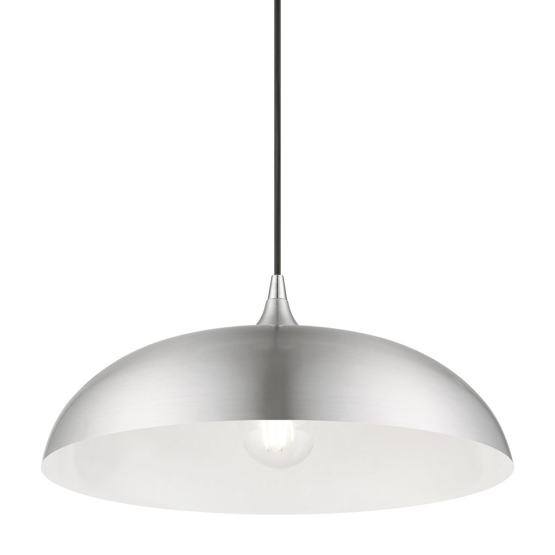 Livex Amador 49233-66 Pendant Light - Brushed Aluminum w/Polished Chrome