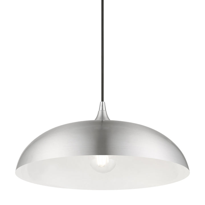 Livex Amador 49233-66 Pendant Light - Brushed Aluminum w/Polished Chrome