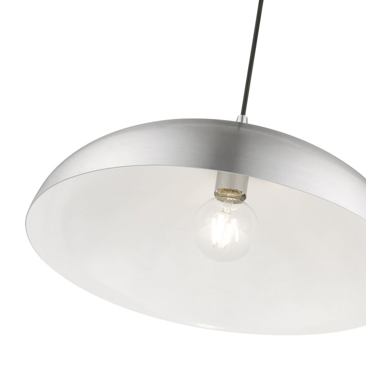 Livex Amador 49233-66 Pendant Light - Brushed Aluminum w/Polished Chrome