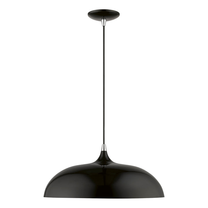 Livex Amador 49233-68 Pendant Light - Shiny Black w/Polished Chrome