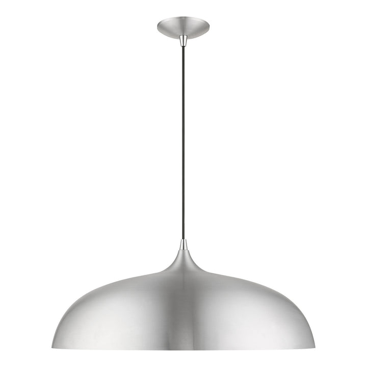 Livex Amador 49234-66 Pendant Light - Brushed Aluminum w/Polished Chrome