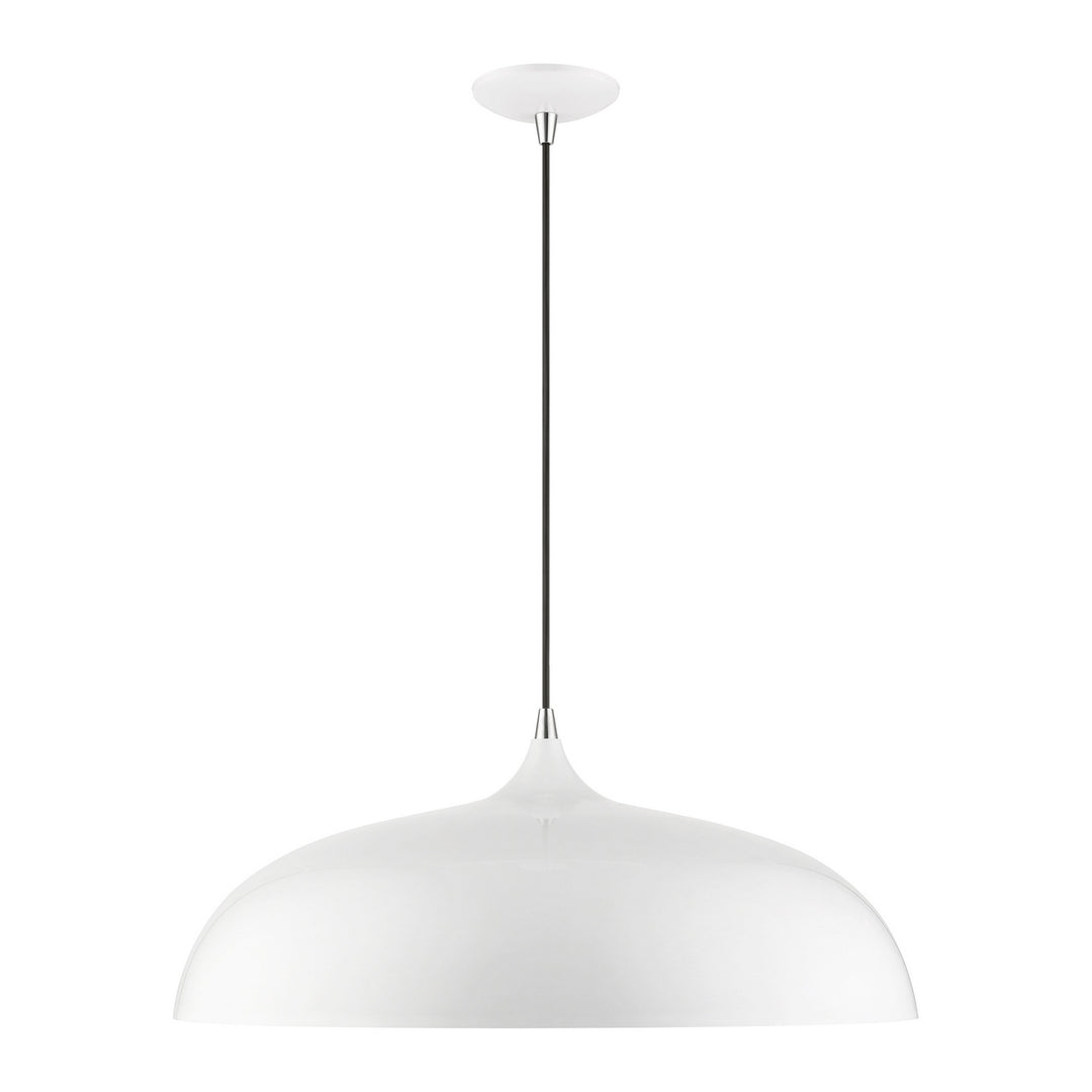 Livex Amador 49234-69 Pendant Light - Shiny White w/Polished Chrome