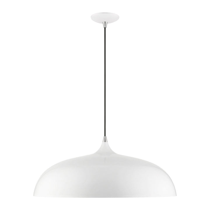 Livex Amador 49234-69 Pendant Light - Shiny White w/Polished Chrome