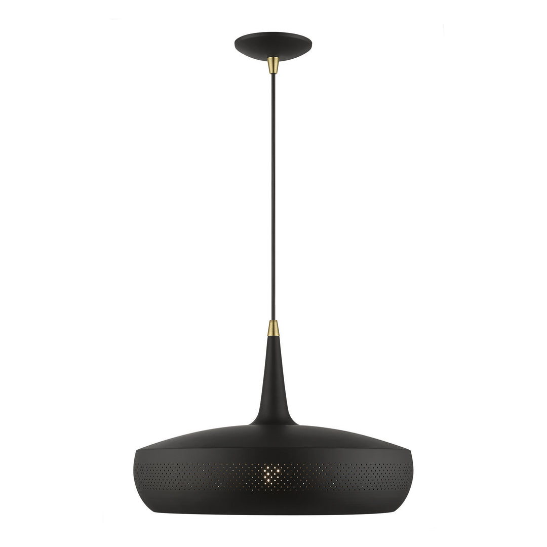 Livex Banbury 49353-04 Pendant Light - Black w/Antique Brass