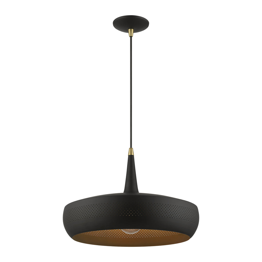 Livex Banbury 49353-04 Pendant Light - Black w/Antique Brass