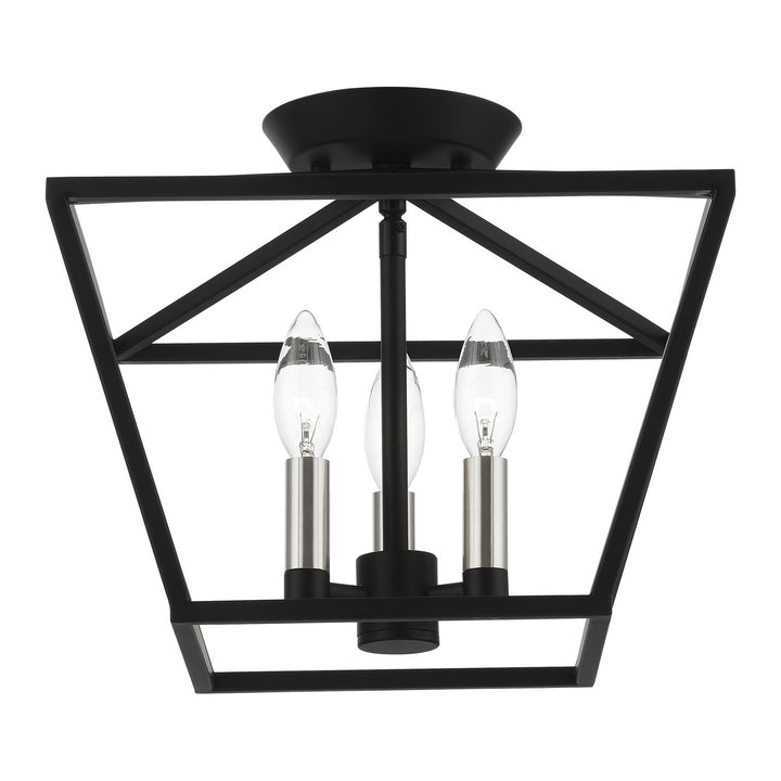 Livex Devone 49430-04 Ceiling Light - Black w/Brushed Nickel